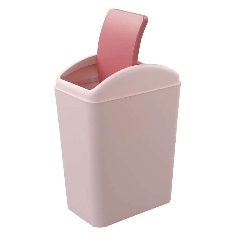 Kekow 4.5 Gallon Small Plastic Trash Can, Swing Lid Waste Can, Pink - Image 1